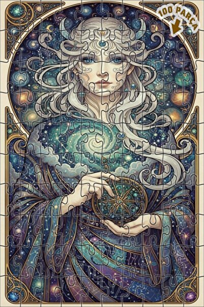 Teona Ahşap لوحة فنية لبوصلة كوزميك القديمة، لوحة زيتية بإطار خشبي مزدوج الطب...