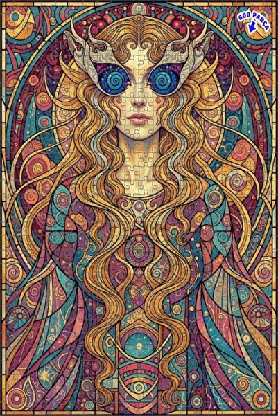 Teona Ahşap لوحة زيتية للمرأة ذات الروح السحرية بمظهر فني حديث، لغز خشبي بإطا...