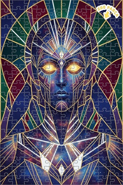 Teona Ahşap لوحة فنية خشبية مزدوجة الطبقات على شكل وجه فلكي، 200 قطعة، 25×35