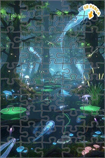 Teona Ahşap لغز خشبي مؤطر بطبقتين من فن الرسم الرقمي الخيالي على شكل قنديل ال...