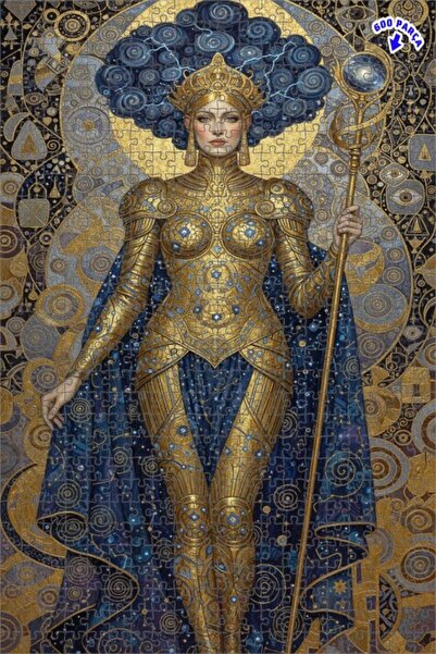 Teona Ahşap لغز خشبي فني بمظهر لوحة زيتية لملكة الكون المدرعة بالذهب 600 قطعة...