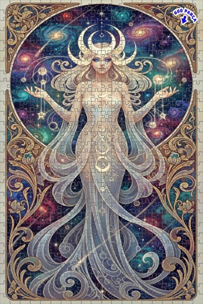 Teona Ahşap لوحة فنية تصور الآلهة الكونية الغامضة بمظهر الزيت، 600 قطعة، 50×35