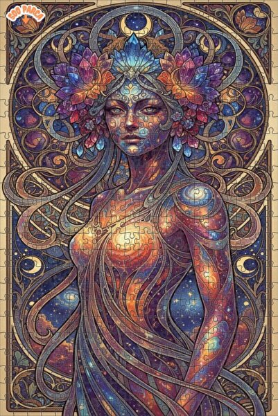 Teona Ahşap لغز خشبي بإطار مزدوج الطبقات للنساء من آرت نوفو كوزميك 500 قطعة 5...