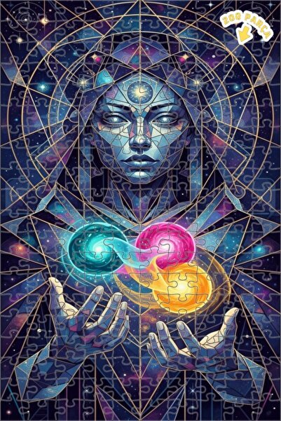 Teona Ahşap لغز خشبي بإطار مزدوج الطبقات بمظهر لوحة زيتية يعكس لمسة طاقة كوني...