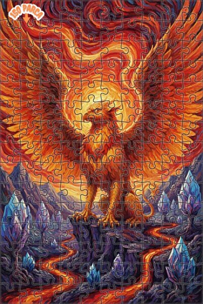 Teona Ahşap لغز خشبي على شكل جريفين ذو أجنحة لهب بمظهر لوحة زيتية 150 قطعة 20×30