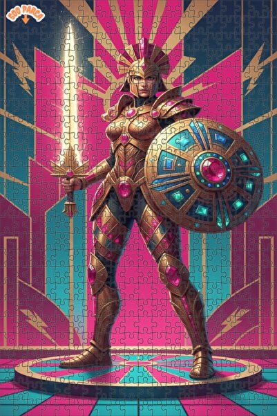 Teona Ahşap لغز خشبي بإطار مزدوج الطبقات من آرت ديكو، 500 قطعة، 50×30