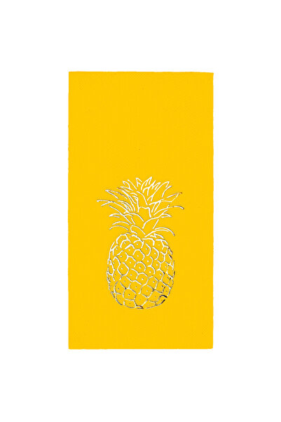 Story مناديل ورقية صفراء اللون مقاس 40 × 40 سم بنمط أناناس ذهبي للحفلات الاست...