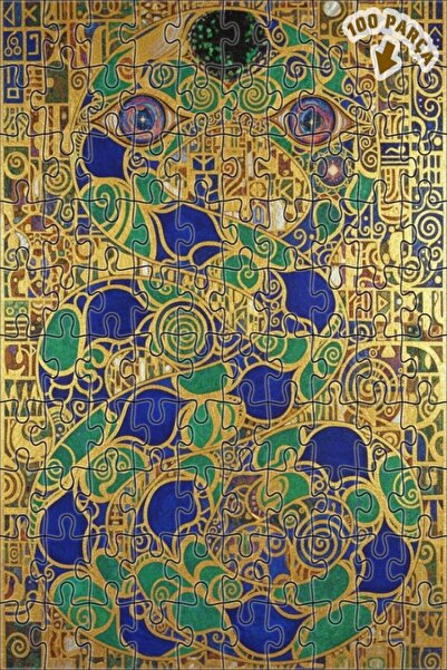 Teona Ahşap لوحة زيتية بنمط الثعبان الذهبي على طراز غوستاف كليمت، لوحة خشبية ...