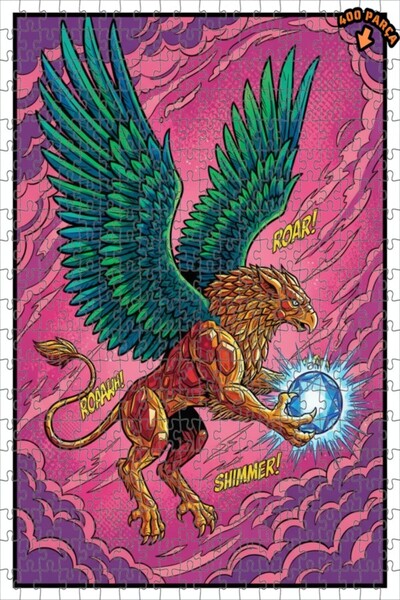 Teona Ahşap لغز خشبي مؤطر من طابقين بتصميم كرتوني مستوحى من الأساطير، 400 قطع...