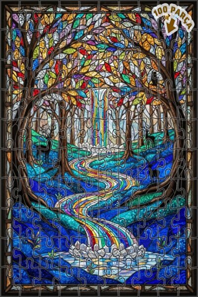 Teona Ahşap لغز خشبي فني ملون من مياه الشلالات الساحرة، لغز خشبي بإطار مزدوج ...