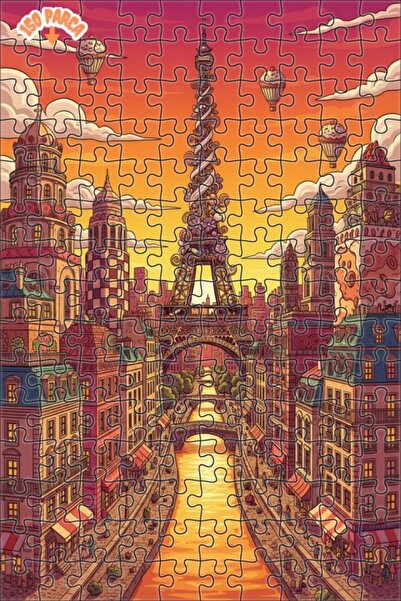 Teona Ahşap لغز خشبي بإطار مزدوج الطبقات على طراز الرسوم المتحركة باريس الخيا...