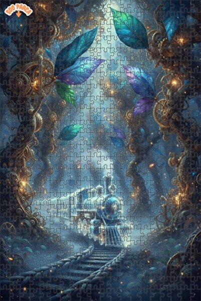 Teona Ahşap لغز خشبي بإطار مزدوج الطبقات على شكل غابة القطار البخاري 500 قطعة...