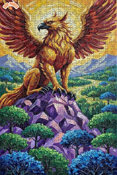 Teona Ahşap لغز خشبي رائع على شكل مخلوق جريفين مرسوم بالزيت 500 قطعة 50x30