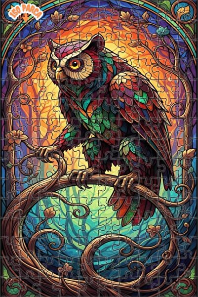 Teona Ahşap لغز خشبي ملون بإطار مزدوج الطبقات على شكل بومة 150 قطعة 20×30