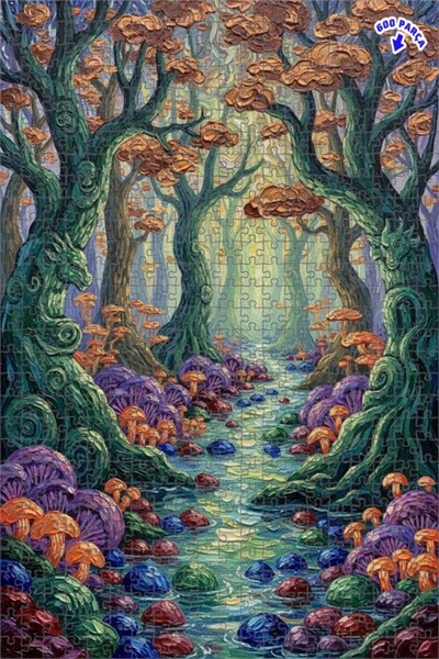 Teona Ahşap أشجار التنين في الغابة السحرية 600 قطعة 50x35