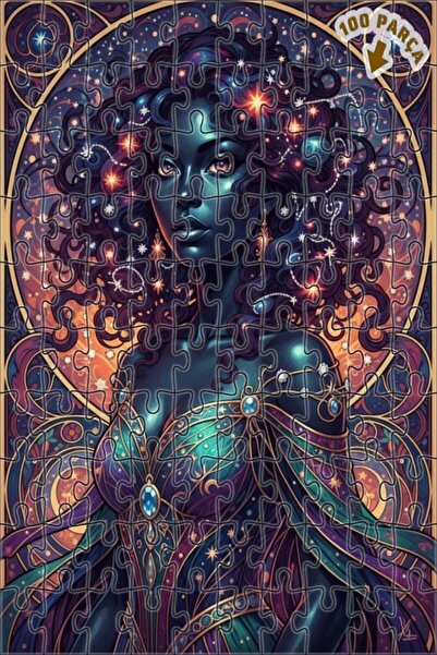 Teona Ahşap لغز خشبي بمظهر لوحة زيتية لملكة النجوم 100 قطعة 25×25