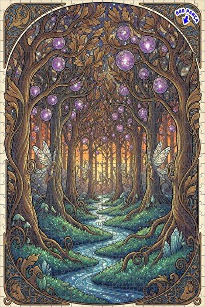 Teona Ahşap لغز خشبي مؤطر بطبقتين من فيري فورست ماجيكال دريم 600 قطعة 50x35