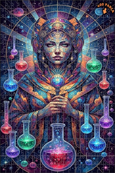 Teona Ahşap لوحة فنية نسائية بتصميم الكيميائي الكوني بمظهر الزيت الملون، لوحة...