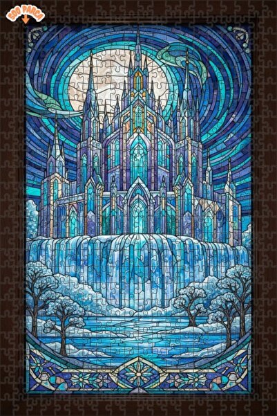Teona Ahşap Magical Ice Palace Artistic Looking Wooden Puzzle 500 Pieces 50X30