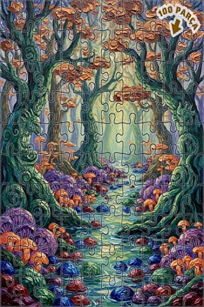 Teona Ahşap أشجار التنين في الغابة السحرية 100 قطعة 25x25