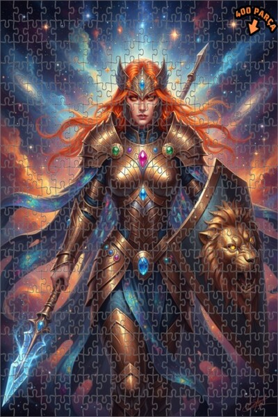 Teona Ahşap لغز خشبي بإطار مزدوج الطبقات بمظهر لوحة زيتية لمحارب الفضاء الأسد...