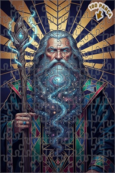 Teona Ahşap لغز خشبي بإطار مزدوج الطبقات بمظهر زيت اللوحة الفنية لساحر اللحية...