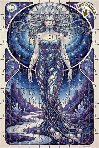 Teona Ahşap لوحة فنية بتصميم ملكة الكون بمظهر الألوان المائية، لغز خشبي بإطار...