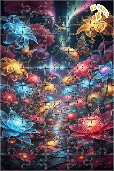 Teona Ahşap لوحة زيتية لفراشات سماوية وزهور متوهجة، لغز خشبي بإطار مزدوج الطب...