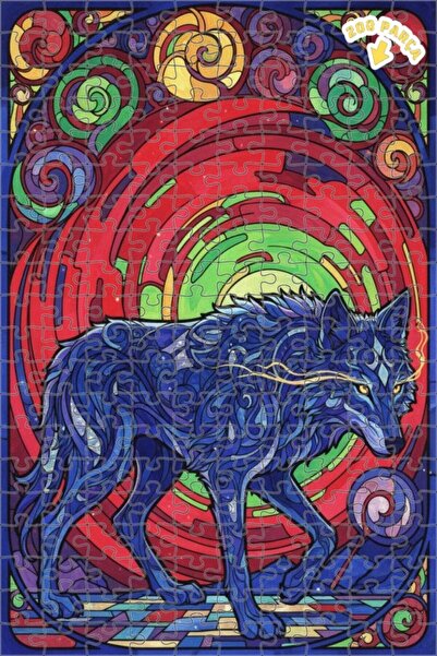 Teona Ahşap لغز خشبي مؤطر بطبقتين بنمط الذئب السحري 200 قطعة 25×35