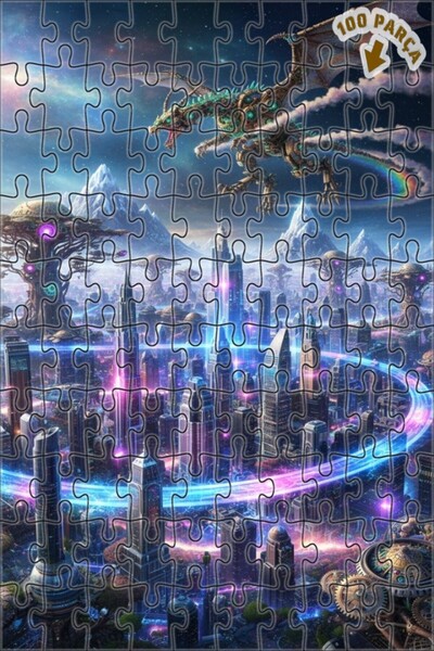 Teona Ahşap لغز خشبي بإطار من طابقين مطلي بالزيت من ستيمبانك دراغون يوتوبيا س...