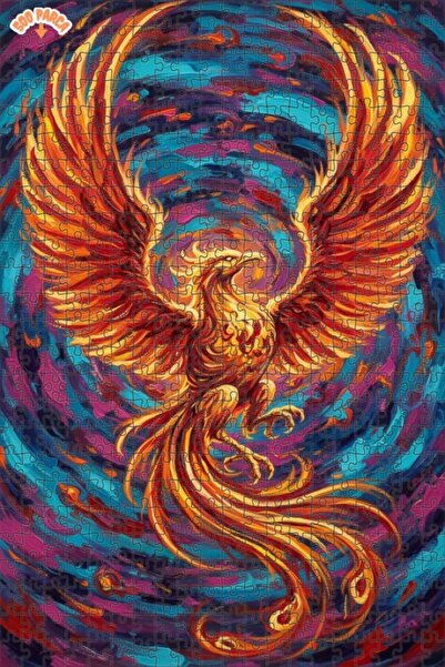 Teona Ahşap لغز خشبي بإطار مزدوج الطبقات بمظهر لوحة زيتية لطائر العنقاء المتو...