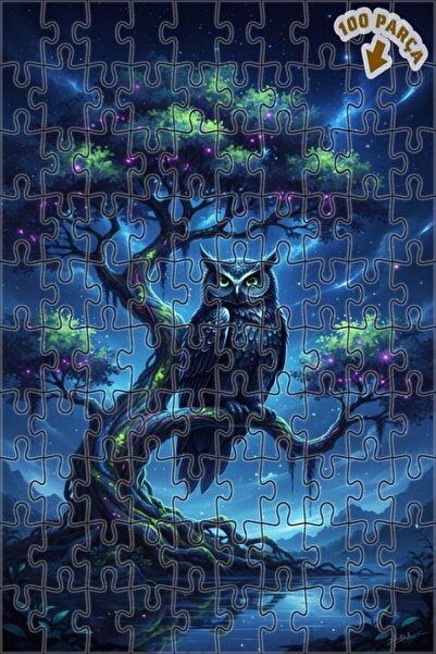 Teona Ahşap لغز خشبي مؤطر بطبقتين على شكل بومة حكيمة من الغابة الغامضة 100 قط...