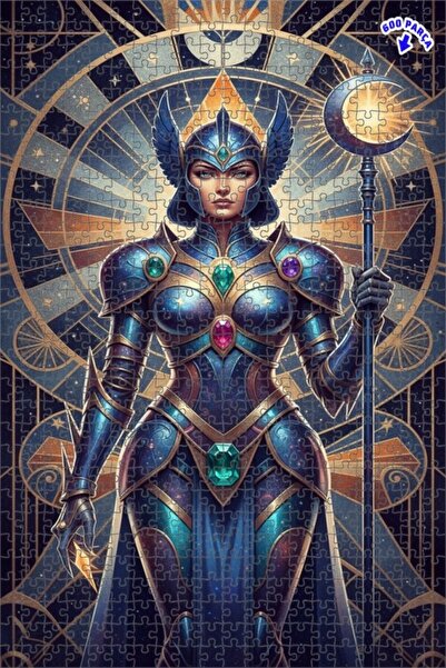 Teona Ahşap لغز خشبي رائع بإطار ذو طابقين بمظهر لوحة زيتية لمحارب فضائي، 600 ...