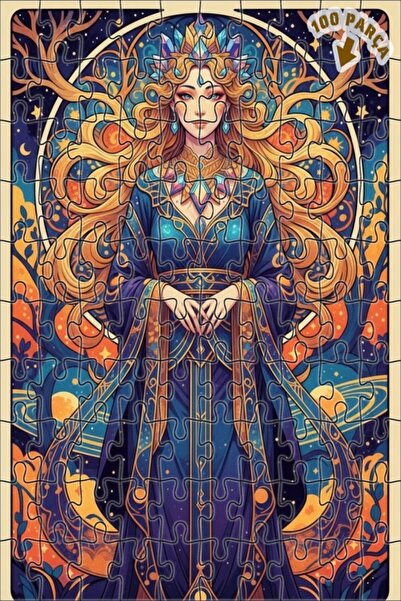 Teona Ahşap لغز خشبي بإطار مزدوج الطبقات بمظهر لوحة زيتية لملكة الكون السحري ...