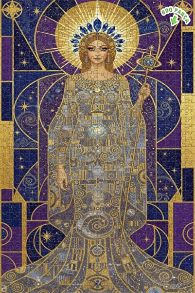 Teona Ahşap لغز خشبي مؤطر بطبقتين على طراز غوستاف كليمت بتصميم فني تجريدي ذهب...