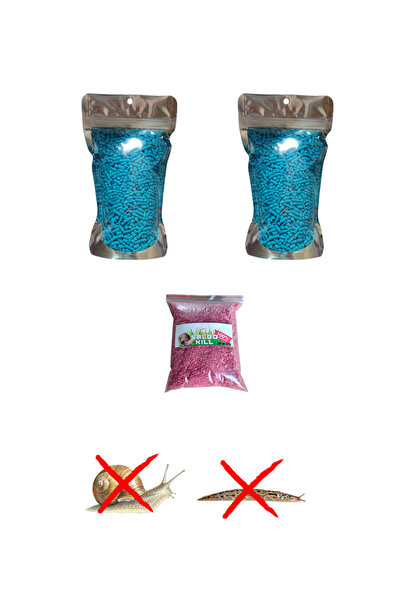 KORUMA Salyangoz Sümüklü Böcek İlacı Mavi Pelet Yem 2 Adet 250GR/100GR Kırmız...