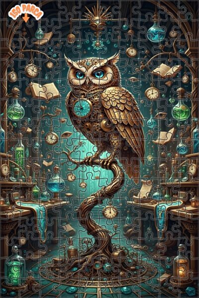 Teona Ahşap Mysterious Wise Owl Double Layer Framed Wooden Puzzle 150 Pieces ...