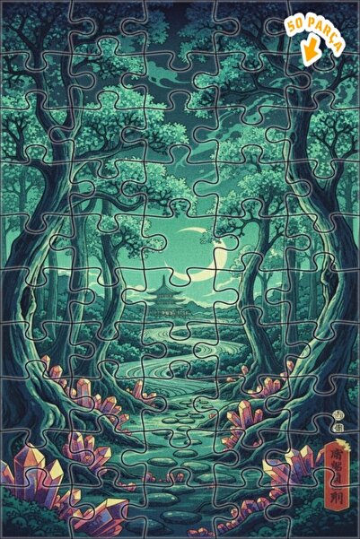 Teona Ahşap لوحة زيتية منقوشة بنمط الغابة السحرية الكريستالية، لغز خشبي بإطار...