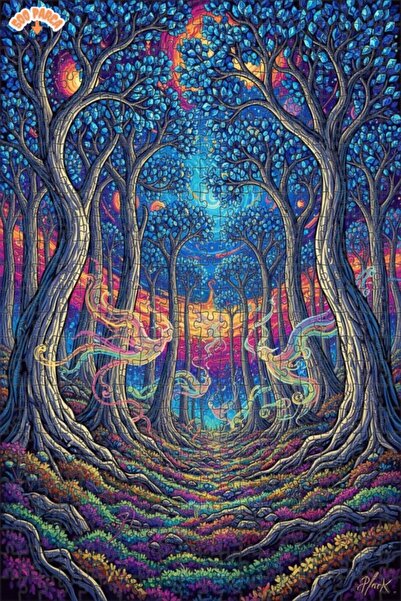 Teona Ahşap لغز خشبي مؤطر بطبقتين بمظهر لوحة زيتية يشبه نسيم الغابة السحرية 5...