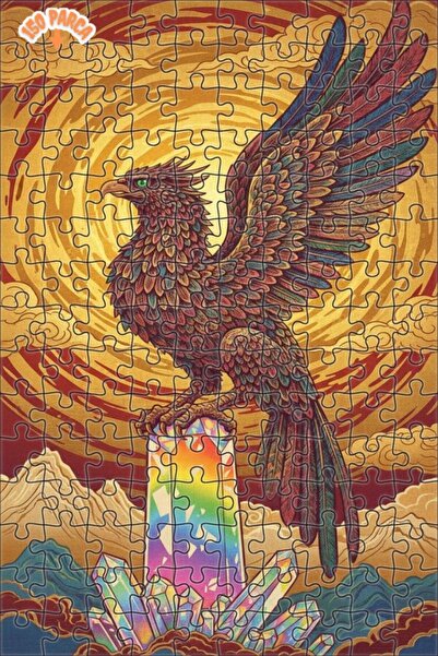 Teona Ahşap Gorgeous Phoenix Colorful Crystal Art Double Layer Framed Wooden ...