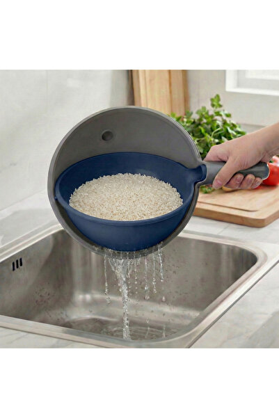 Le Paon 360 Degree Rotating 3 Lt Strainer Double Layer Rice and Vegetable Was...