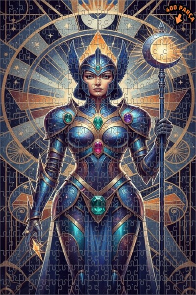 Teona Ahşap لغز خشبي رائع بإطار مزدوج الطبقات بمظهر لوحة زيتية لمحارب فضائي، ...