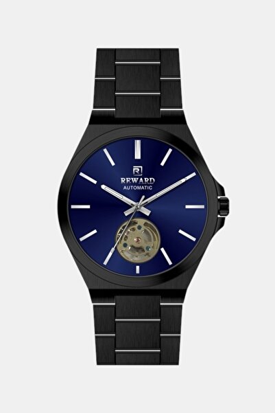 Reward Men's Wristwatch Automatic Navy Blue Dial Steel Strap Black A146351