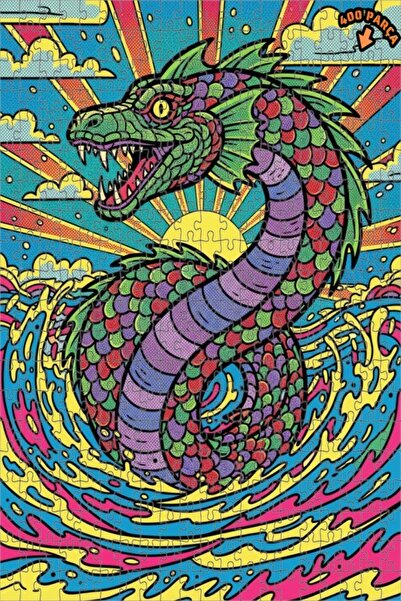 Teona Ahşap لغز خشبي بإطار مزدوج الطبقات من Crazy Dragon Pop Art 400 قطعة 35x35