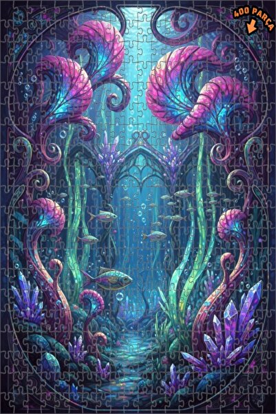 Teona Ahşap لغز خشبي بمظهر الطباعة الرقمية لملكة الغواصات السحرية 400 قطعة 35×35