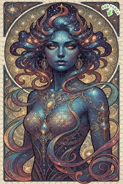 Teona Ahşap لغز خشبي بتصميم آرت نوفو بمظهر إلهة فضائية 800 قطعة 70×50