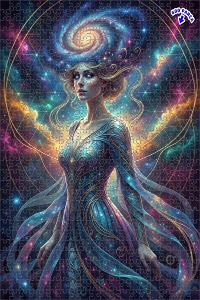 Teona Ahşap Galaxy Queen Oil Painting Look Double Layer Framed Wooden Puzzle ...