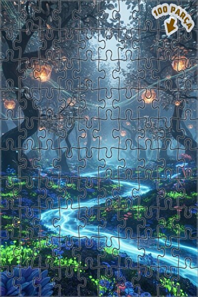 Teona Ahşap لغز خشبي بإطار مزدوج الطبقات من ماجيكال فورست لايت ريفر 100 قطعة ...