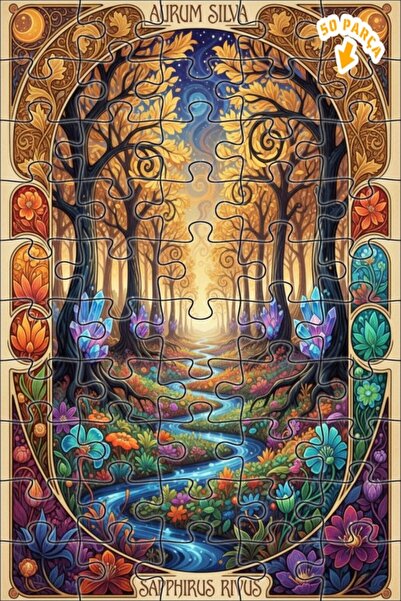 Teona Ahşap لغز خشبي بإطار مزدوج الطبقات من جولدن فورست نهر، 50 قطعة، 15×25