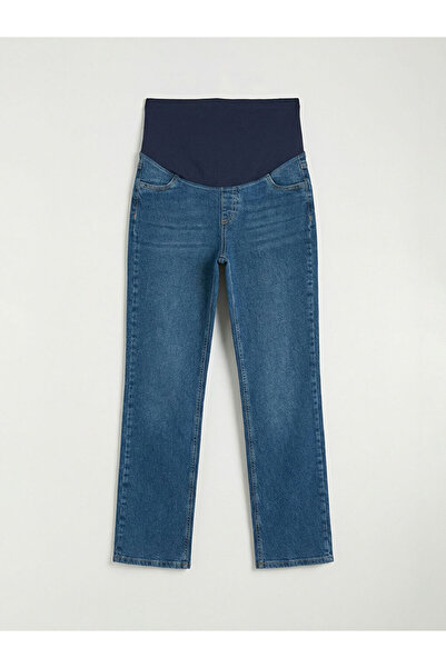 LC Waikiki Pantaloni de maternitate Indigo S straight fit cu panou pentru abd...